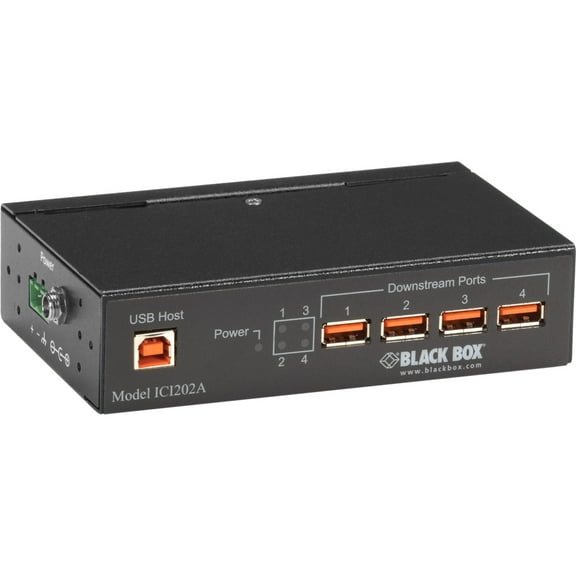 Black Box Industrial-Grade USB Hub, 4-Port with Isolation