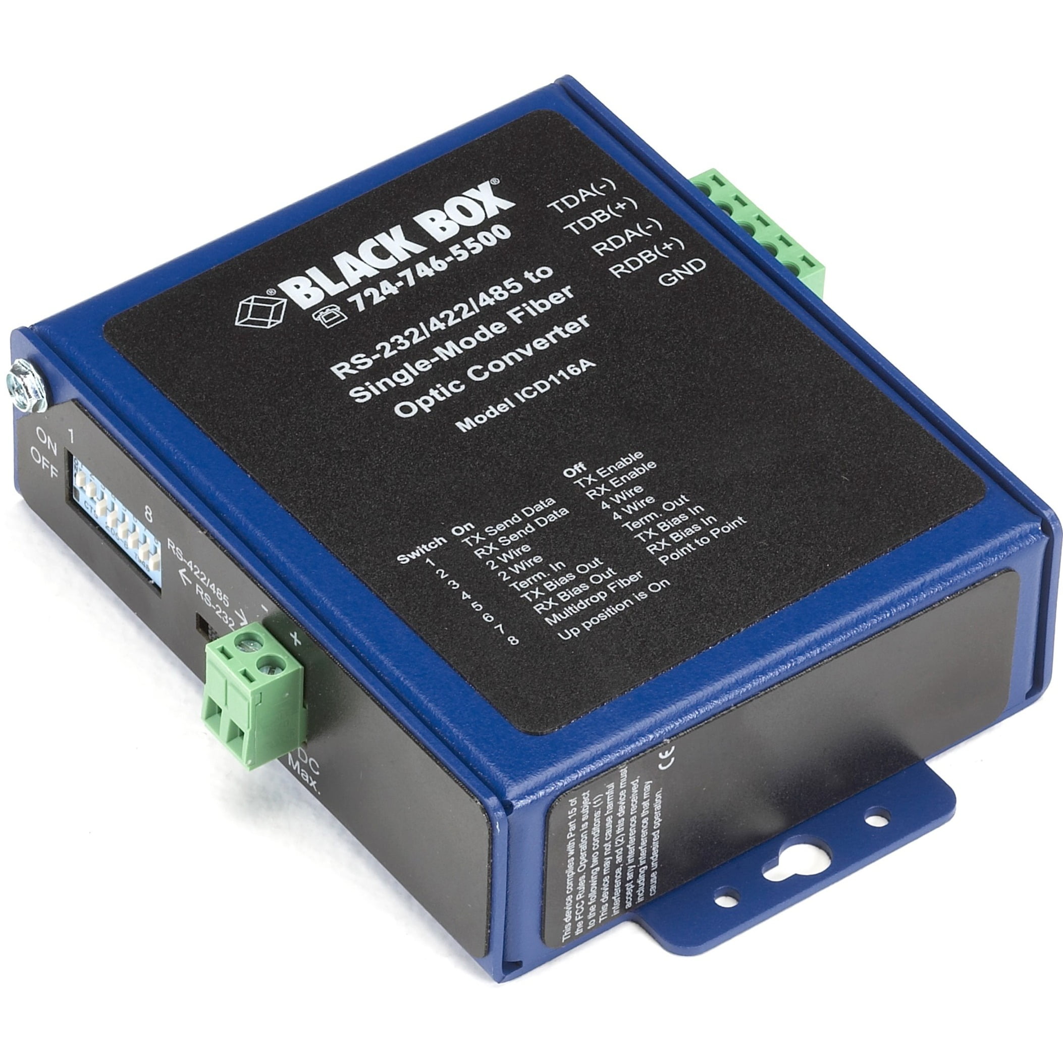 Black Box Industrial Opto-Isolated Serial to Fiber Single-Mode SC ...