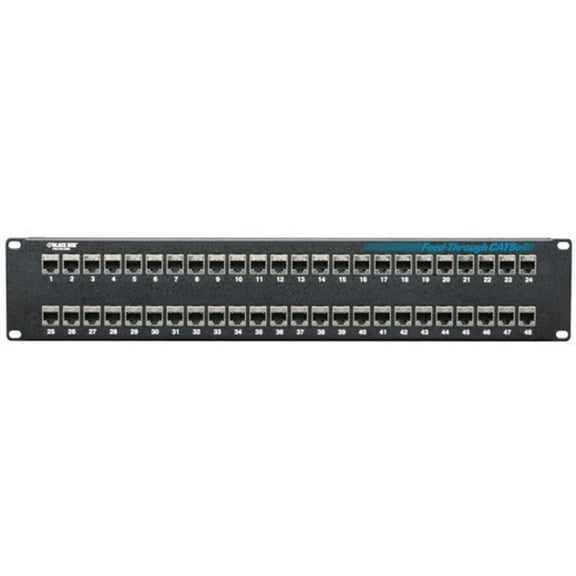 Black Box CAT5e Feed-Through Patch Panel - 2U- Shielded- 48-Port - 48 x RJ-45 (JPM806AR2)