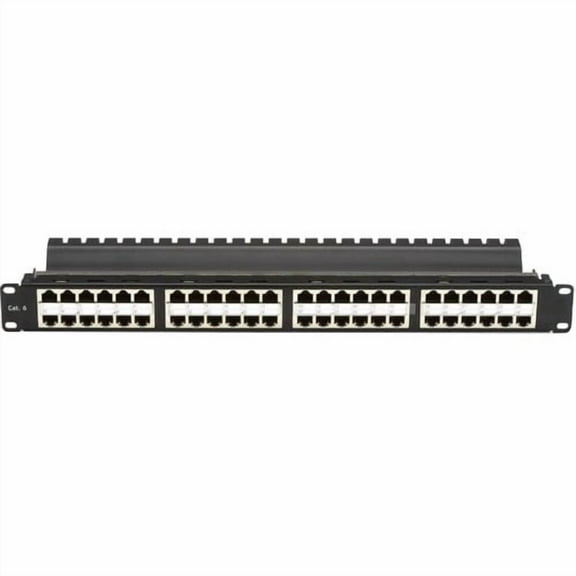 Black Box JPM816A-HD CAT6 Patch Panel - Feed-Through, High-Density, 1U, Shielded, 48-Port