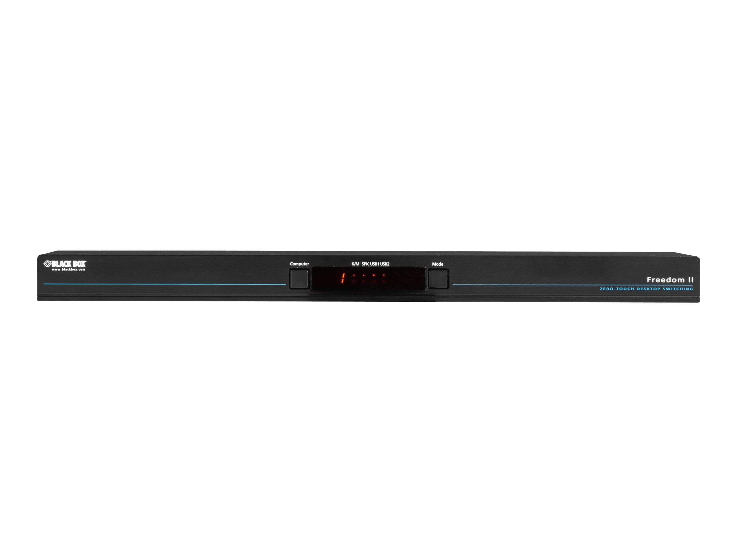 Black Box Freedom II KM Switch - 8-Port - 8 Computer(s) - 1 Local User(s) - 2 x Network (RJ-45) - 2 x PS/2 Port - 13 x USB - TAA Compliant