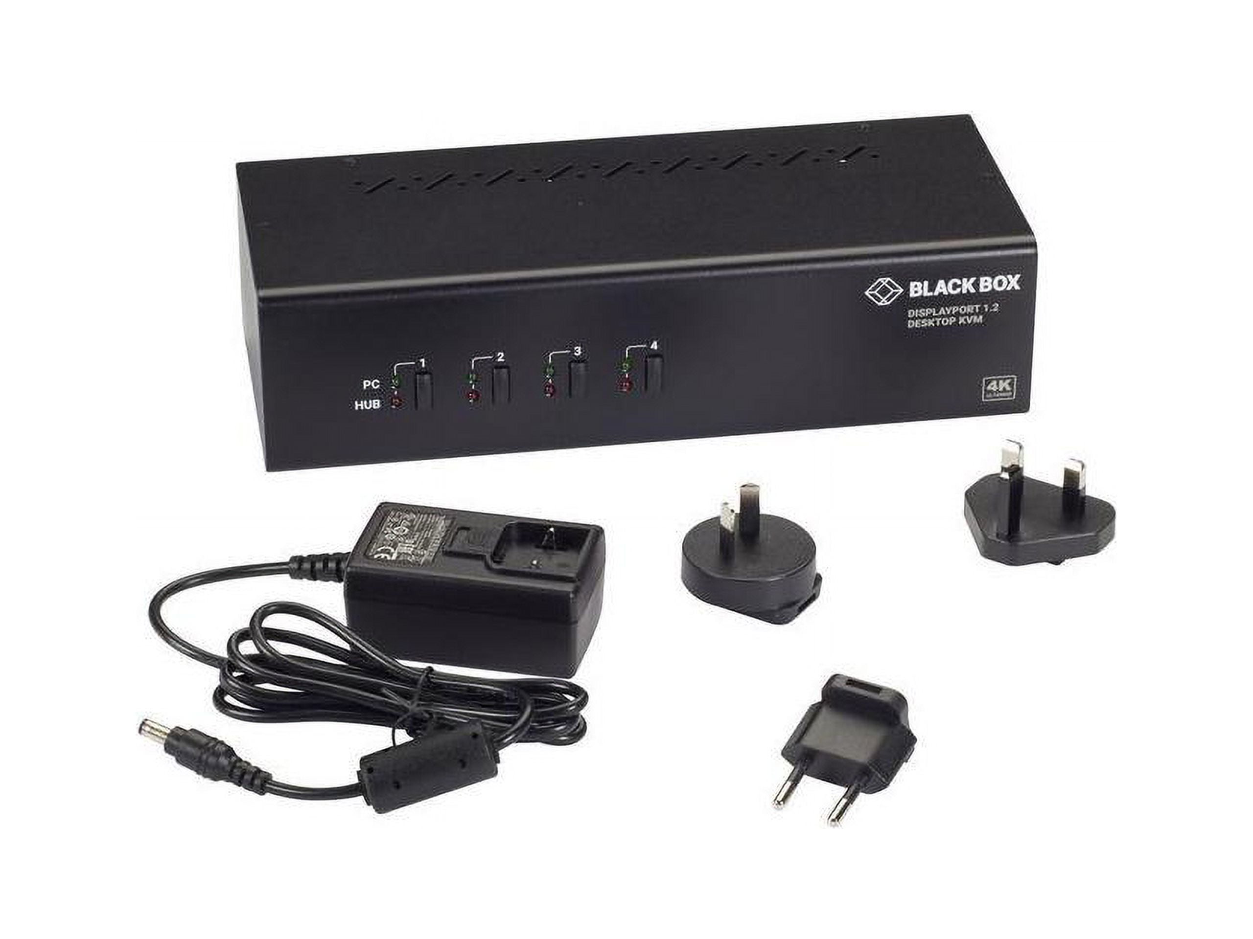 Black Box KVM Switch Dual-Monitor DisplayPort 1.2 USB 3.0 Hub KV6224DP
