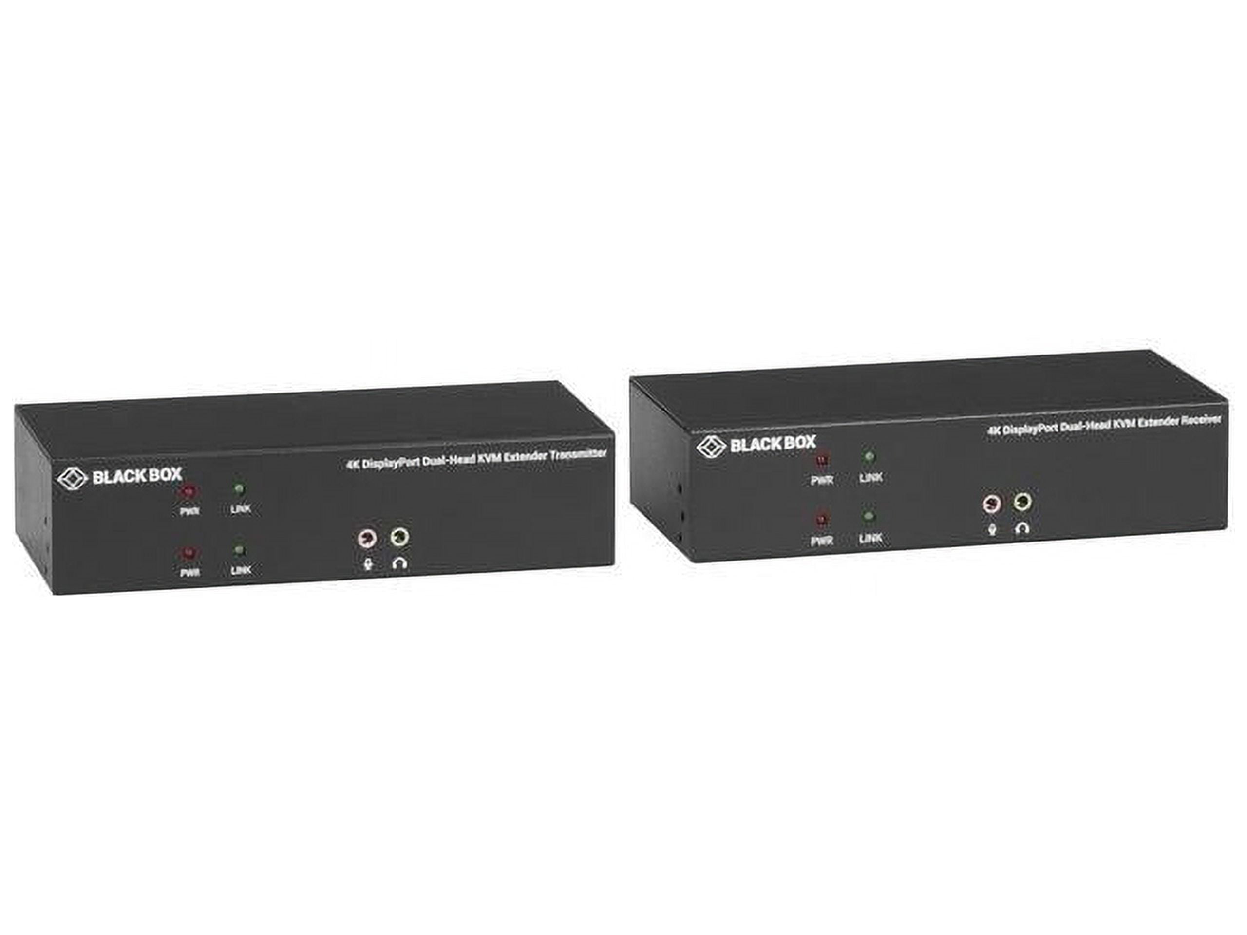 Black Box KVX Series KVXLCDPF-200 KVM Extender over Fiber - 4K, Dual-Head, DisplayPort, USB 2.0, Serial, Audio, Local Video