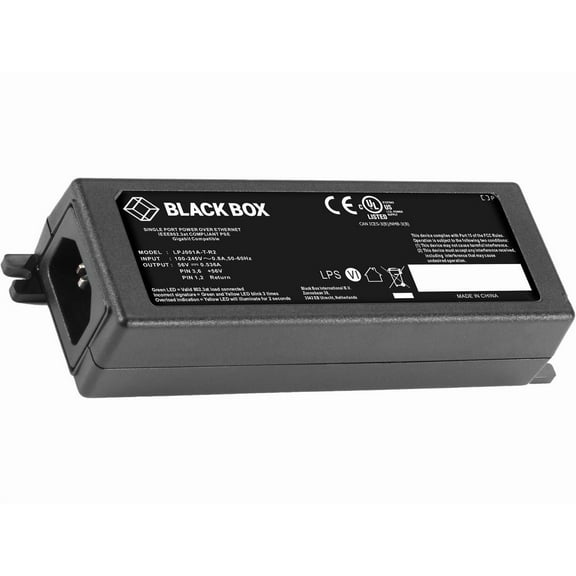 Black Box LPJ001A-T-R2 PoE Gigabit Ethernet Injector - 802.3at