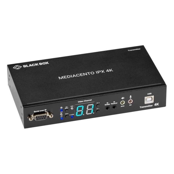 Black Box MediaCento IPX 4K Transmitter - HDMI- USB- Serial- IR- Audio - 1 Input Device - 1 Output Device - (VXHDMI4KIPTX)