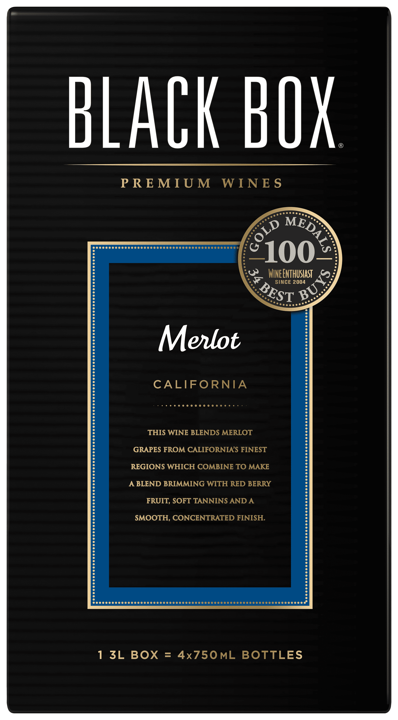 Black Box Merlot Red Wine, 3L Box, 13.5% ABV