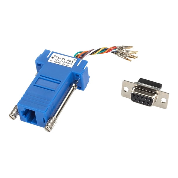 Blue Adapter Module Black Box Network Services DB9 Modular Adapter Kit Female to RJ-45, 8 ...