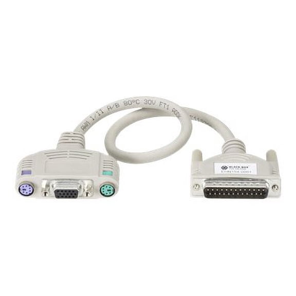 Black Box Network Services EHN154A-0001 Kvm Usr Cbl Db25 Vga 6pn Min Ps2 Aud 1ft