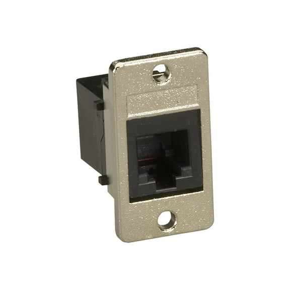 Black Box FMT1080 Panel-Mount Modular Coupler, RJ-11, 4-Wire, Black