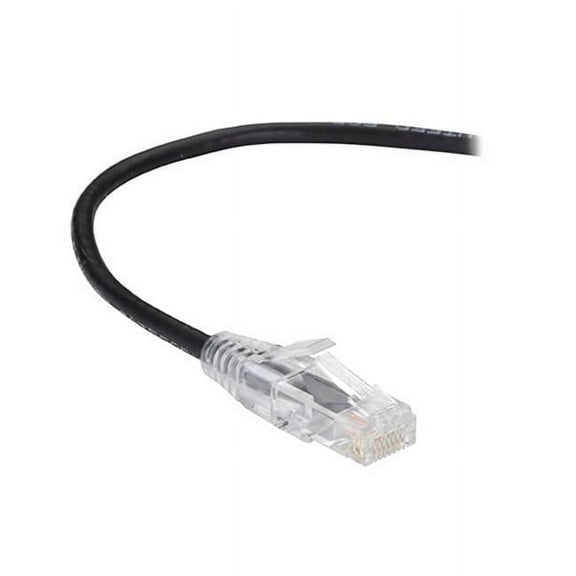 Black Box Network Services Slim-Net 28-AWG CAT6A 500-MHz Ethernet PVC Patch Cable - Black - 3 ft.