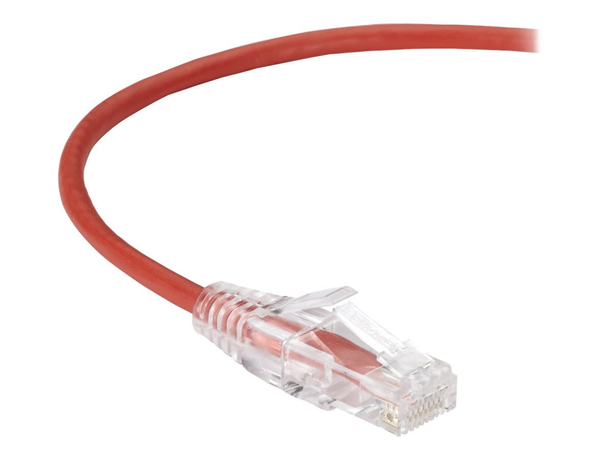 Black Box Slim-Net - Patch cable - RJ-45 (M) to RJ-45 (M) - 1 ft - UTP - CAT 6 - booted, molded, stranded - red