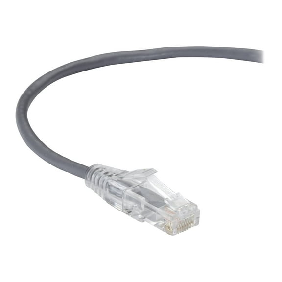 Black Box Slim-Net 1ft RJ-45 M/M Cat6 Patch Cable Gray C6PC28-GY-01