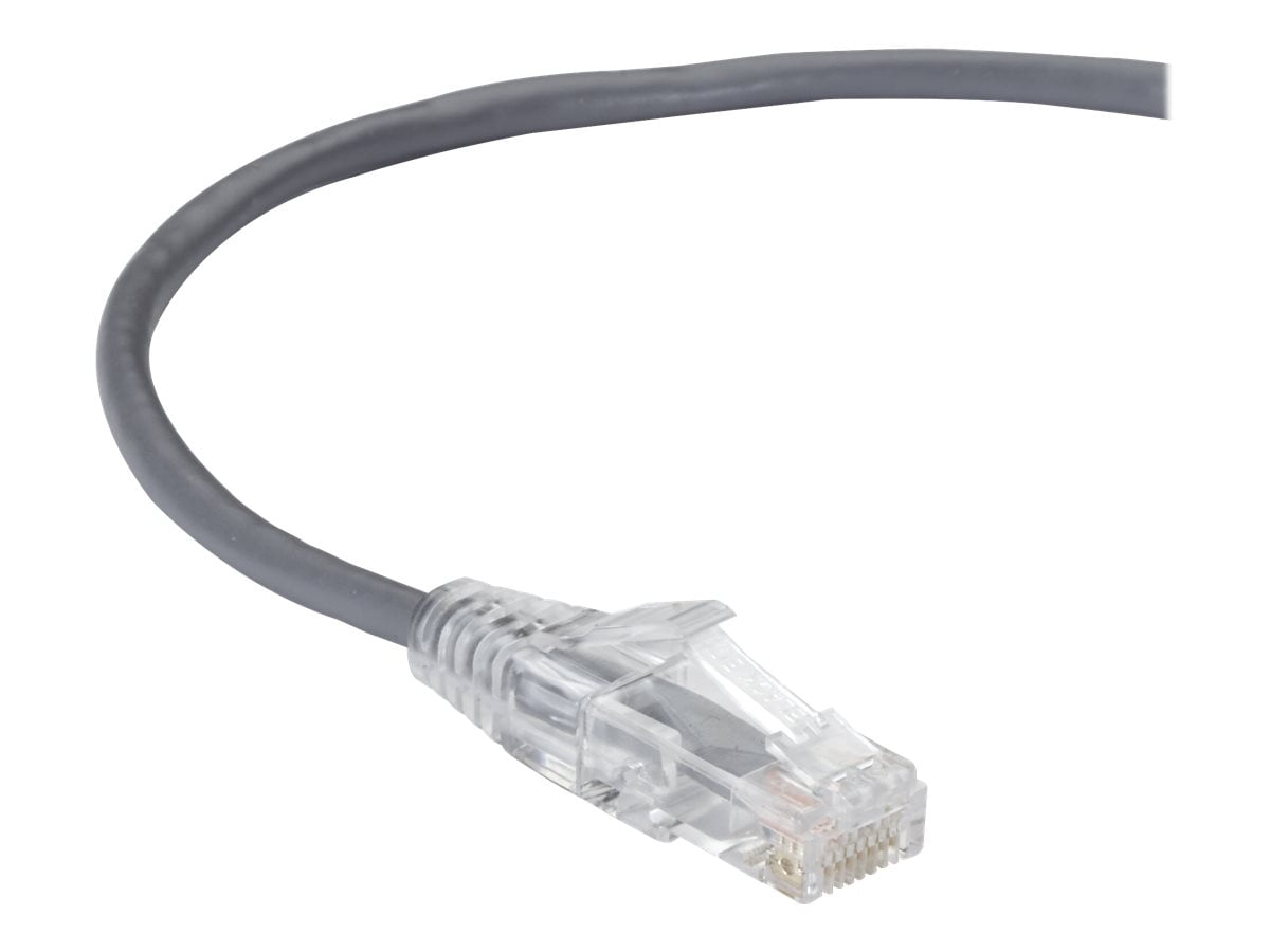 Black Box Slim-Net - Patch cable - RJ-45 (M) to RJ-45 (M) - 2 ft - UTP - CAT 6 - booted, molded, stranded - gray