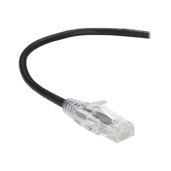 Black Box Slim-Net - Patch cable - RJ-45 (M) to RJ-45 (M) - 1 ft - UTP - CAT 6a - booted, molded, stranded - black