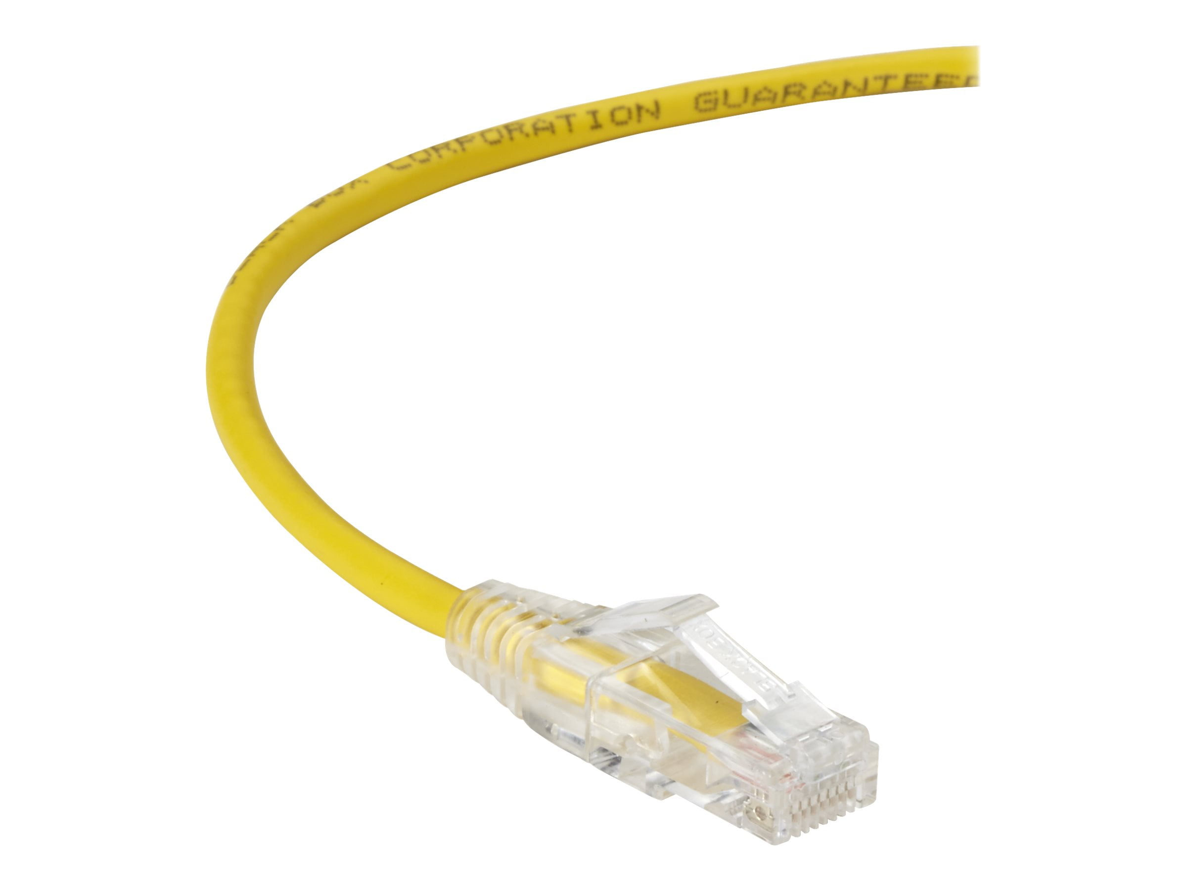 Black Box Slim-Net - Patch cable - RJ-45 (M) to RJ-45 (M) - 7 ft - UTP - CAT 6a - booted, molded, stranded - yellow