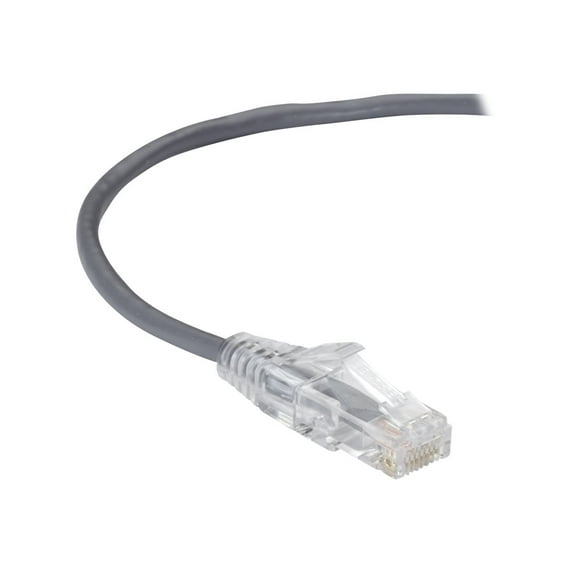 Black Box Slim-Net - Patch cable - RJ-45 (M) to RJ-45 (M) - 12 ft - UTP - CAT 6a - booted, molded, snagless, stranded - gray
