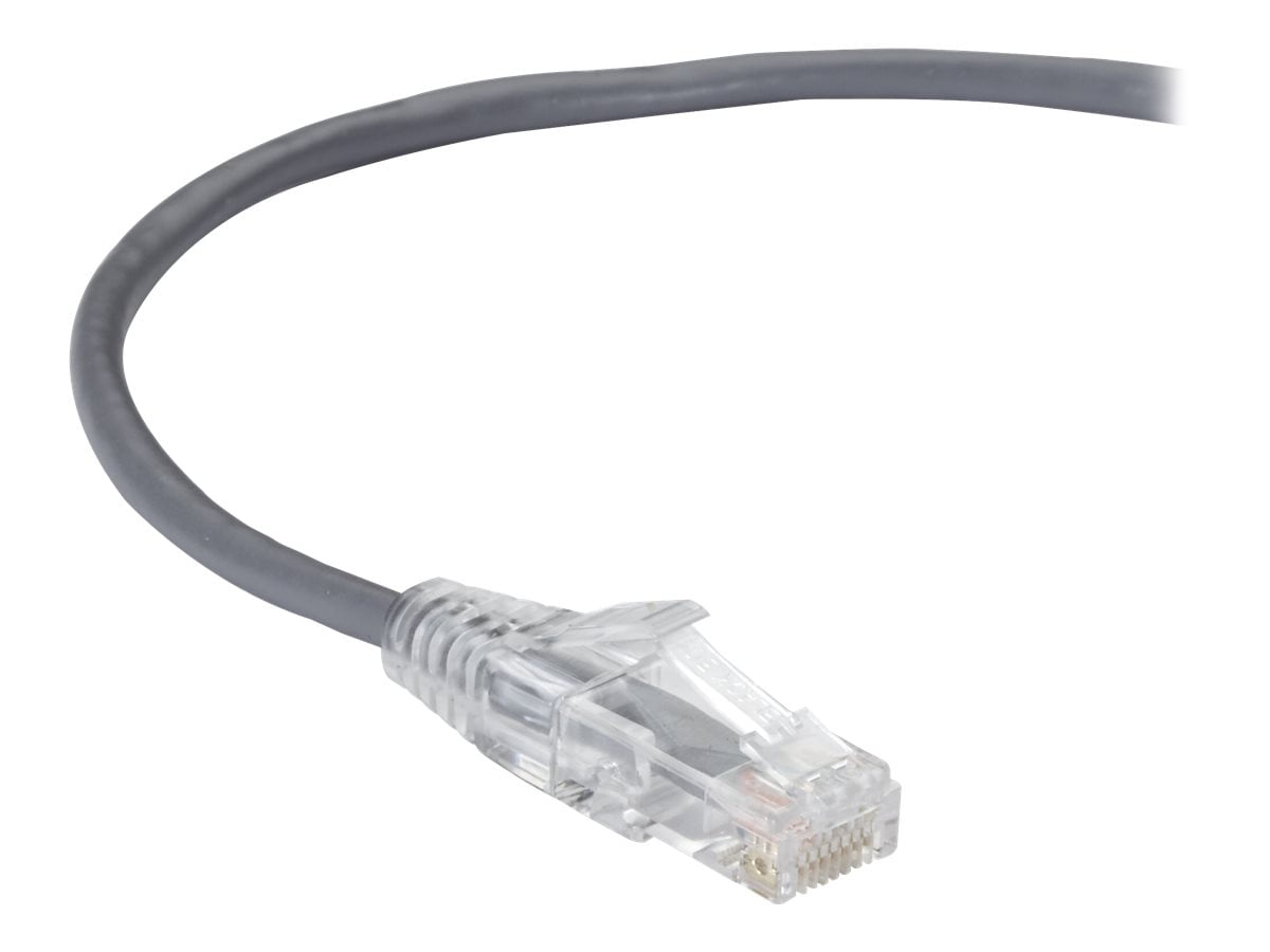 Black Box Slim-Net - Patch cable - RJ-45 (M) to RJ-45 (M) - 15 ft - UTP - CAT 6 - booted, molded, stranded - gray