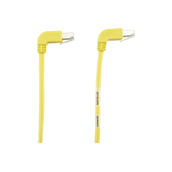 Black Box SpaceGAIN Down to Down - Patch cable - RJ-45 (M) to RJ-45 (M) - 1 ft - foiled unshielded twisted pair (F/UTP) - CAT 5e - stranded, 90�� connector - yellow