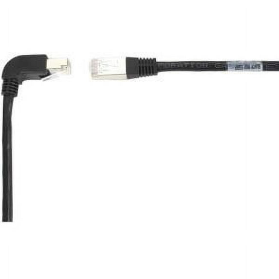 Black Box SpaceGAIN Down to Straight - Patch cable - RJ-45 (M) to RJ-45 (M) - 6 ft - screened shielded twisted pair (SSTP) - CAT 6 - stranded, 90 connector - black