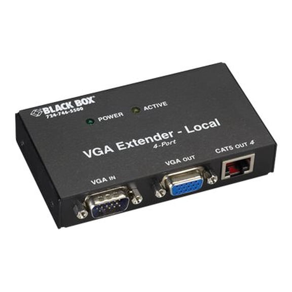 Black Box Vga Transmitter, 4-port - 1 Input Device - 500 Ft Range - 4 X Network [rj-45] - 1 X Vga In (ac555a-4-r2)