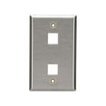 thumbnail image 1 of Black Box WP371 Keystone Wallplate - Stainless Steel, Single-Gang, 2-Port, 1 of 8