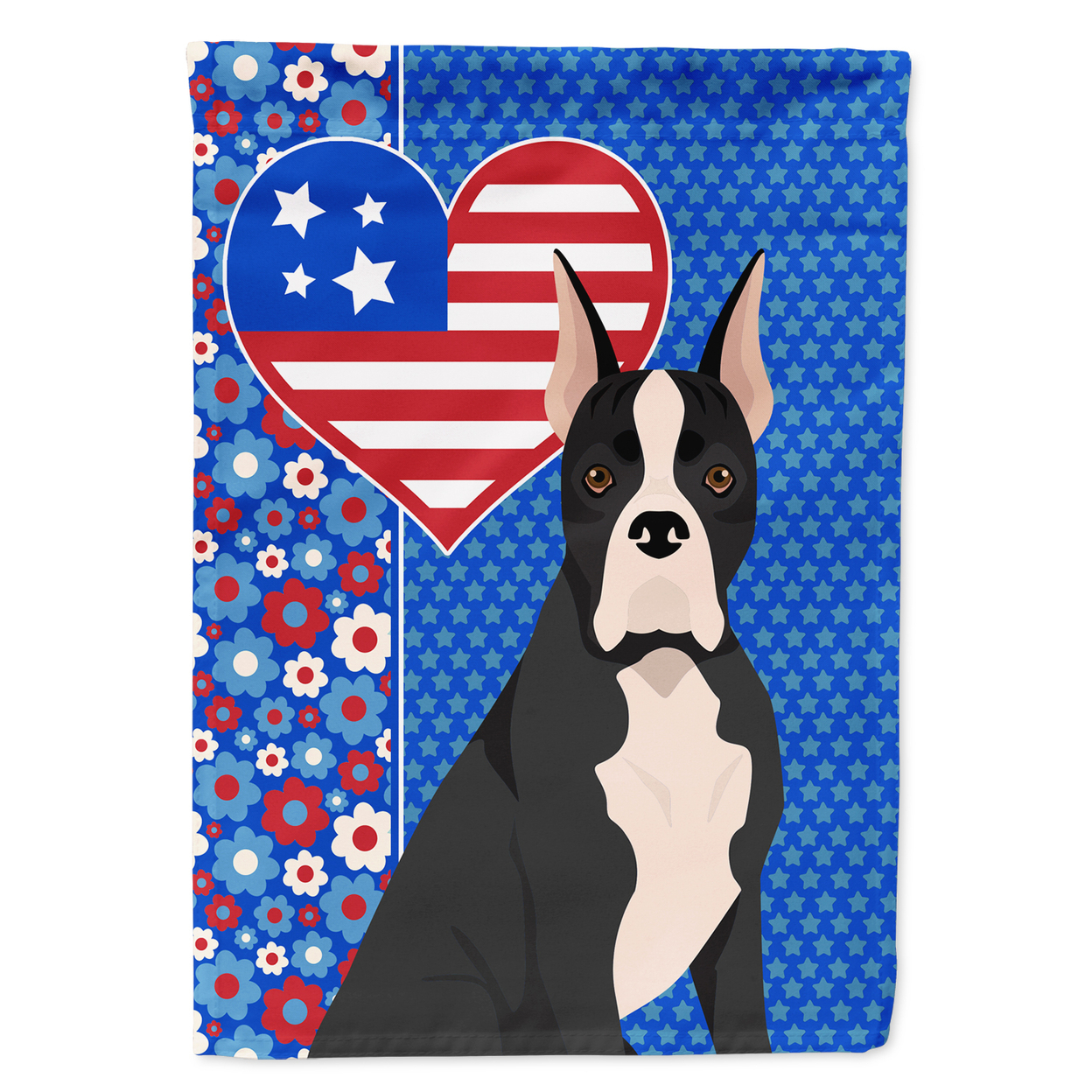 Black Boxer USA American Flag Canvas House Size