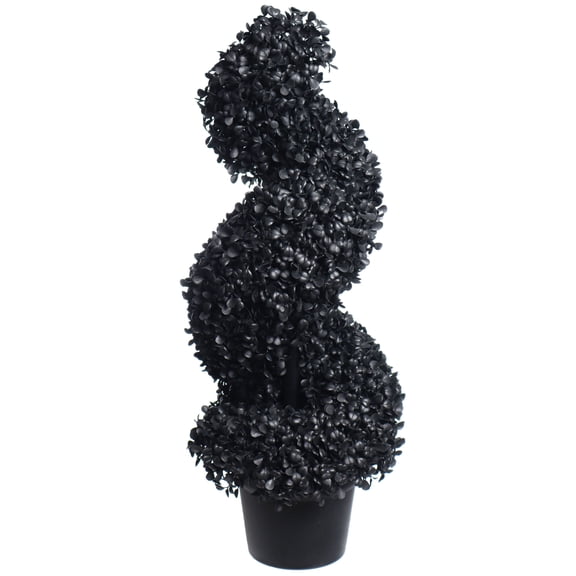 Black Boxwood Spiral UV Resistant Topiary by Ashland®