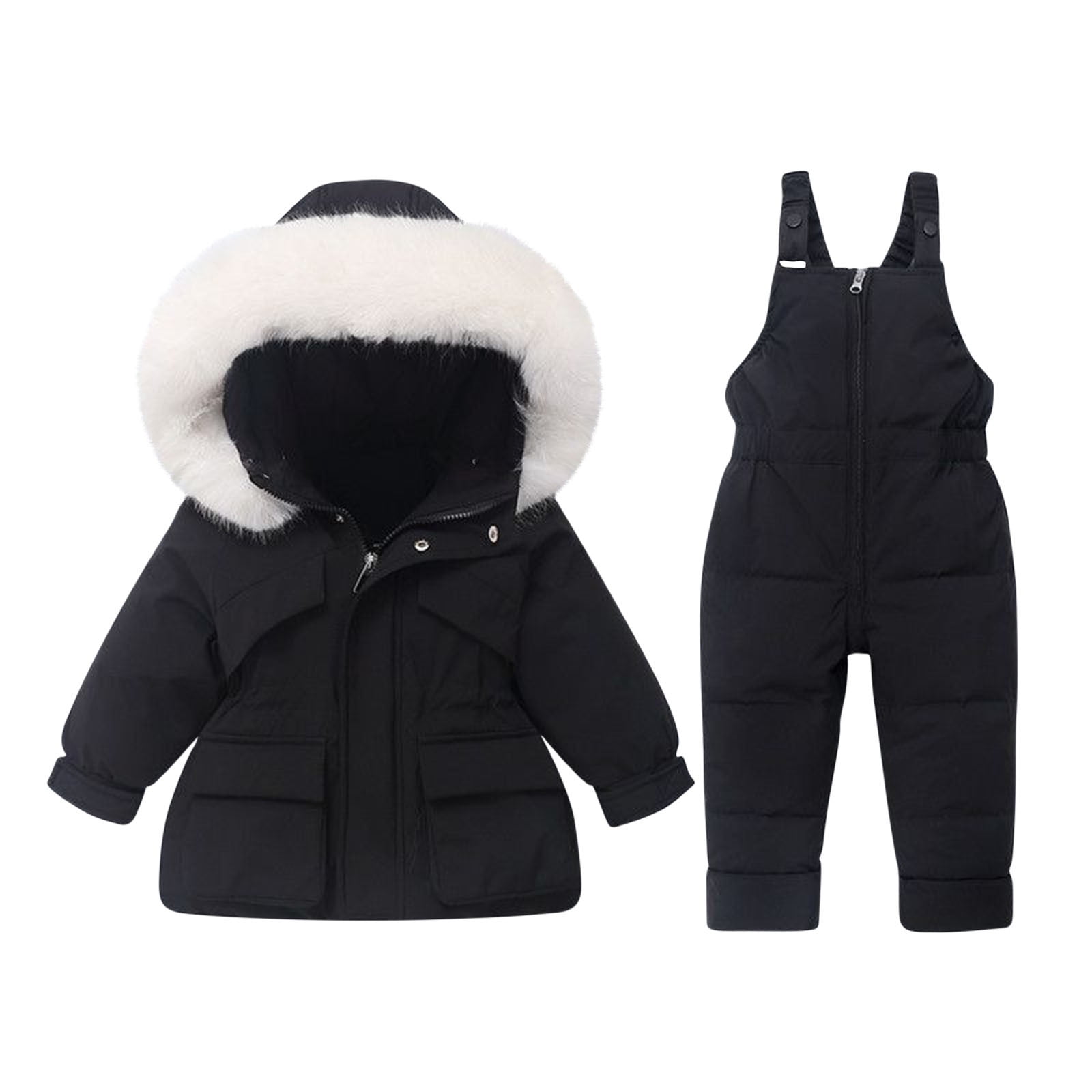 Black Boy Girl Children Boy Girl Tops Pants Hoods Outfits Unitard 2PC ...