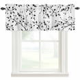 thumbnail image 1 of Black Branch Window Valance Curtain Leaves Rod Pocket Short Curtain for Living Room, Bedroom & Kitchen Window Decor 42x18in, 1 of 8