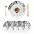 thumbnail image 1 of Black Branches Round 13 Inch Placemats Set of 4, Botanical Dead Tree Birds HeatResistant Non Slip Place Mats for Dining Table, Wipeable Braided Kitchen Table Mats for Housewarming, 1 of 9