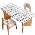 thumbnail image 1 of Black Branches Table Cloths for 5 Foot Rectangle Tables, Modern Abstract Art Forest Silhouettes Patio Waterproof Elastic Fitted Tablecloths, Washable Rectangular Table Cover for Camping, 1 of 8