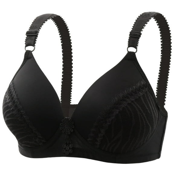 Black Bras for Women No Underwire High Support Bras for Women Adjustable Strap Full Coverage Up Bras Comfortable No Underwire Wireless Bras
