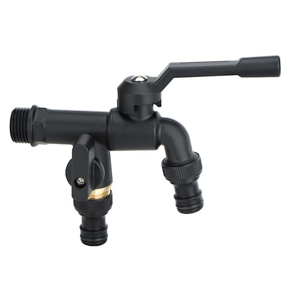 black-brass-garden-hose-faucet-antifreeze-faucet-1-2-dual-outlet