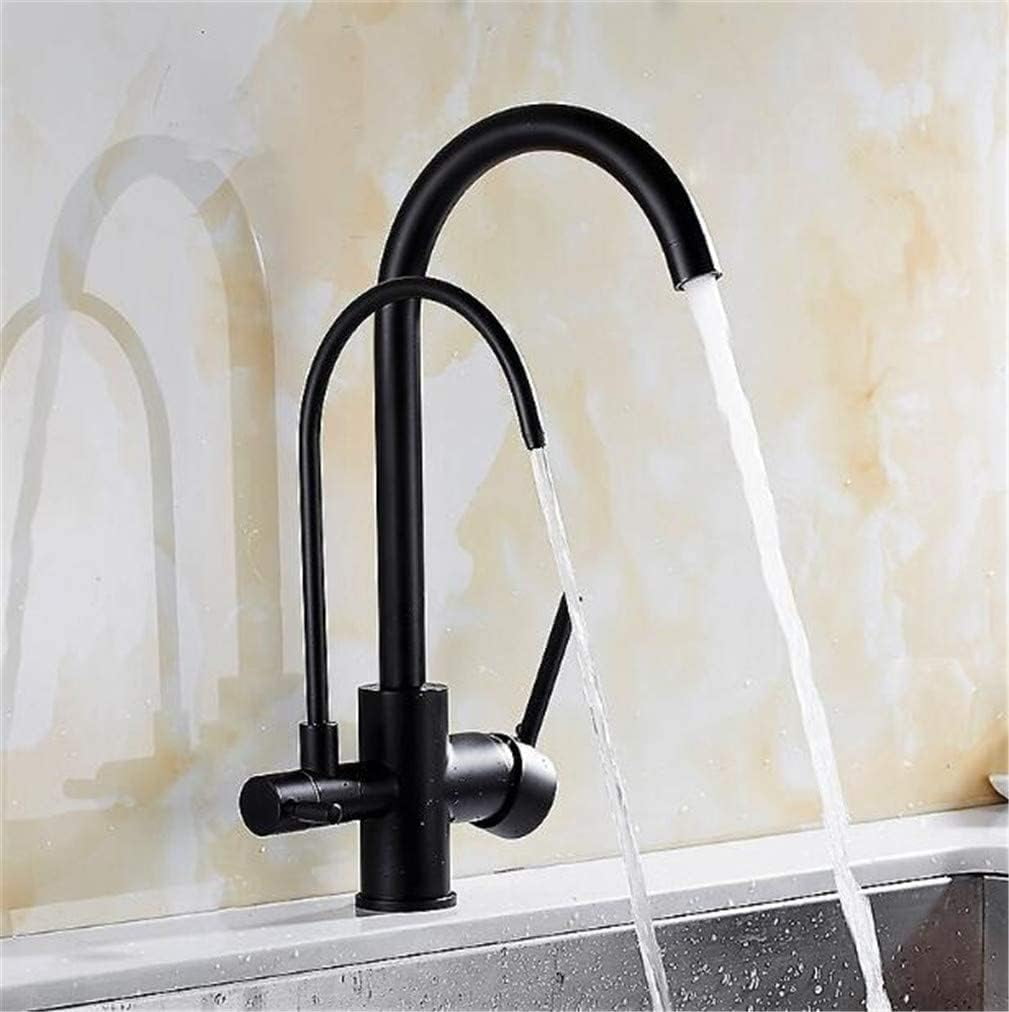Black Brass Kithchen Faucet Hot and Cold Mixer Drinking Water Filter ...