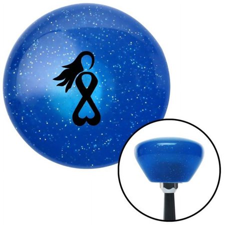 Black Breast Cancer Awareness Blue Retro Metal Flake Shift Knob with M16 x 1.5 Insert Brody