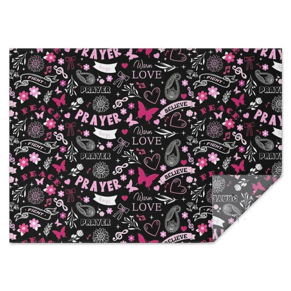 Black Breast Cancer Rectangle Tablecloth 60"x84",Waterproof Polyester Rectangle Table Cloth, Wipeable Spillproof Polyester Tablecloth for Dining, Camping, Indoor and Outdoor