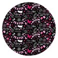thumbnail image 1 of Black Breast Cancer Round Fitted Tablecloth with Elastic Edge,Dining Table Cover Waterproof,Outdoor Round Tablecloth for Camping,Dining,Indoor and Outdoor, 1 of 7