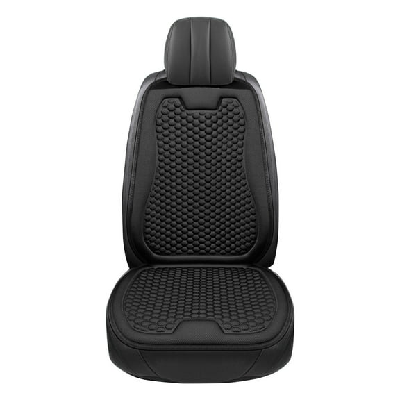 Black Breathable Automotive Seat Cushion And Backrest Set Summer Cooling Mat With Elastic Straps For Secure Fit In Cars And Trucks