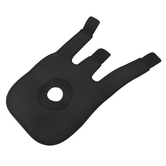 Black Breathable Knee Support Brace Adjustable Hook and Loop Straps Compression Sleeve