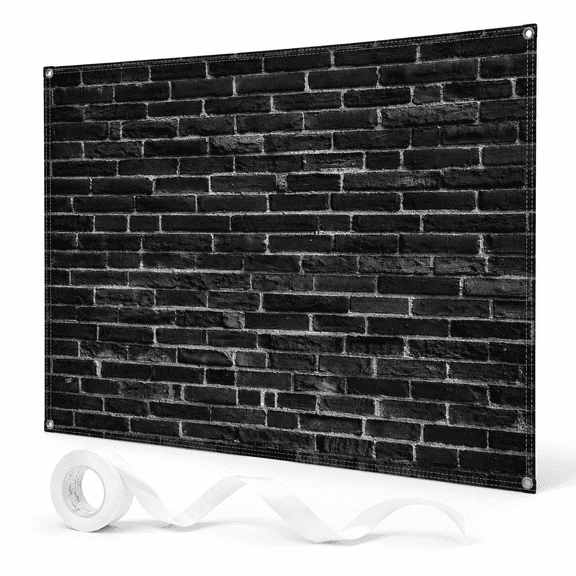 Black Brick Wall Backdrop 8x6 Ft Photo Studio Prop for Events and Home Decor