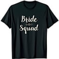 thumbnail image 1 of Black Bride Squad T-Shirt with Cursive Font & Floral Design for Bridal Parties, 1 of 5