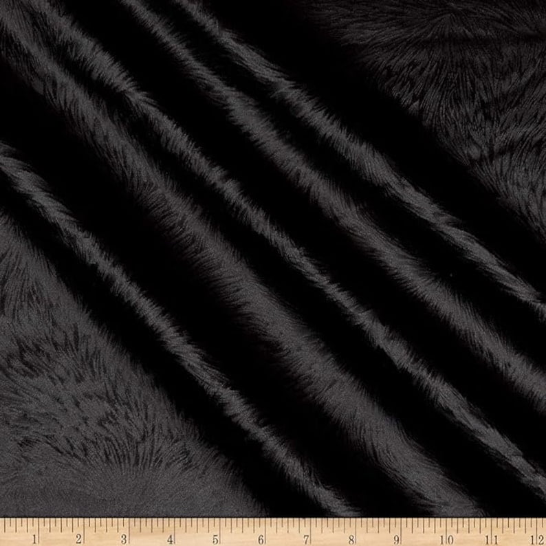 Black Brocade Huntsville Velvet Fabric, 72 Inch. in Width, Ideal