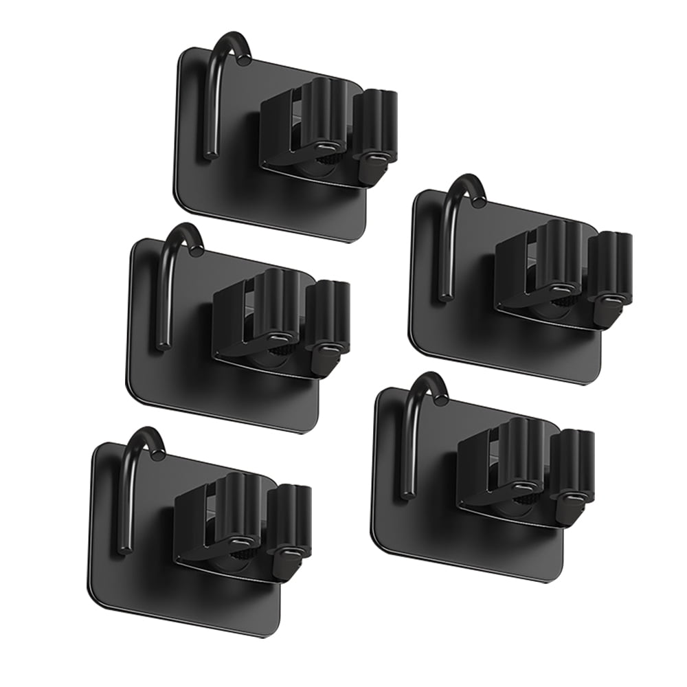 Grey 3-Slot Wall Mount Mop & Broom Organizer main image 1