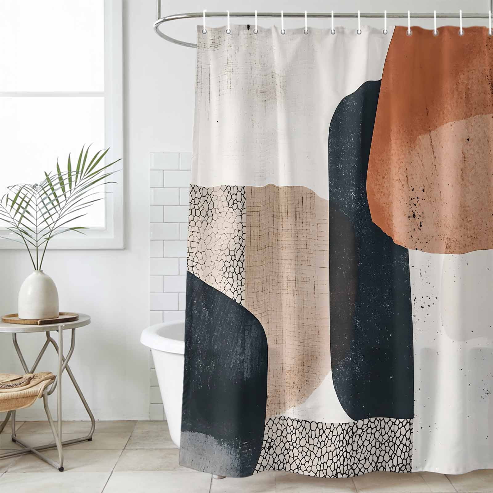 Black And Brown Shower Curtain