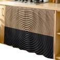 thumbnail image 1 of Black Brown Abstract Cabinet Dishwasher Hidden Curtains, Privacy Closet Door Curtain, Geometric Circular Water Ripples Adhesive Dust Proof Under Sink Skirt for Bathroom Kitchen 35"x35", 1 of 8