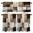 thumbnail image 1 of Black Brown Abstract Kitchen Curtains Sets for Windows 36 Inch Length, Oil Painting Color Blocks Rod Pocket Window Treatments Tier Curtains and Valances Set for Bedroom/Bathroom, 1 of 8