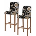 thumbnail image 1 of Black Brown Bar Stool Covers Set of 2, White Circle Modern Minimalist Geometric Stretch Washable Bar Chair Covers with Backs, Removable Pub Counter Height Chair Cover for Kitchen Dining Room Cafe, 1 of 7