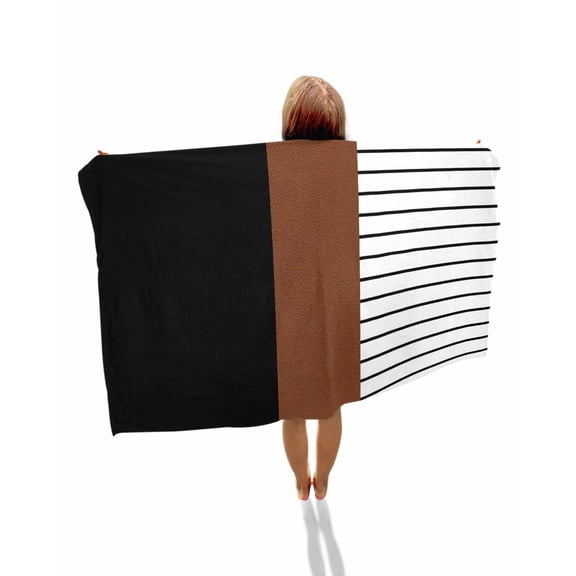 Black Brown Beach Towels Oversized Super Absorbent, Contemporary Striped Boho Art Lightweight Bath Towel Quick Dry Sets For Bathroom/Pool/Rv Camping/Beach Play/Gym Room/Picnic 23"x47"