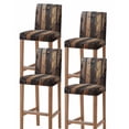 thumbnail image 1 of Black Brown Board Bar Stool Covers Set of 4, Vintage Chic Shabby Wooden Grain Stretch Washable Bar Chair Covers with Backs, Removable Pub Counter Height Chair Cover for Kitchen Dining Room Cafe, 1 of 7