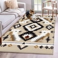 thumbnail image 1 of Black Brown Boho Area Rug 4x6 FT, Non Slip Kids Room Carpet, Southwestern Geometric Ethnic Retro Washable Soft Floor Carpet Non-Shedding Throw Rug for Dorm Kitchen Study Room Home Office Bedside, 1 of 9